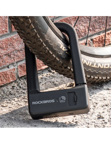 Zapięcie rowerowe rockbros rbns1 smart z czytnikiem nfc - czarne