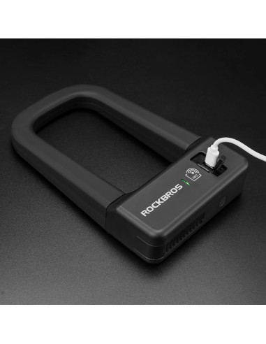 Zapięcie rowerowe rockbros rbns1 smart z czytnikiem nfc - czarne