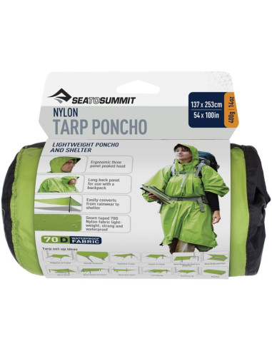 Poncho damskie/męskie nylon tarp poncho wodoodporne zielone (aponcho/gn)