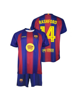 Fc barcelona rashford komplet koszulka spodenki junior box 2025/26 bc19era
