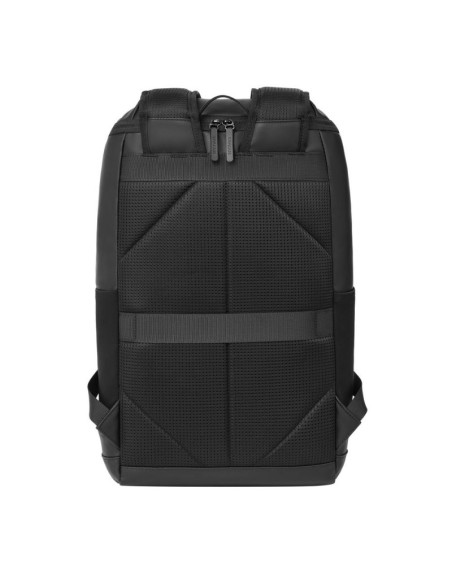 Rivacase eden plecak city backpack czarny poliester, skóra woskowana (pull up)