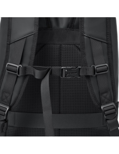 Rivacase eden plecak city backpack czarny poliester, skóra woskowana (pull up)