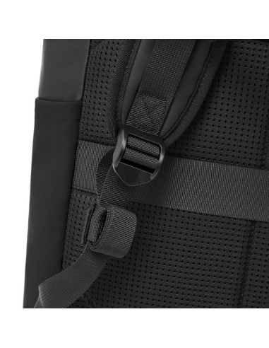 Rivacase eden plecak city backpack czarny poliester, skóra woskowana (pull up)