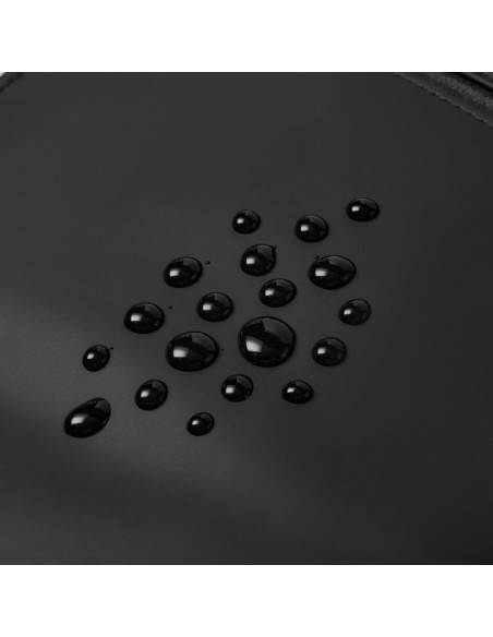 Rivacase eden plecak city backpack czarny poliester, skóra woskowana (pull up)