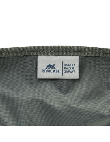 Rivacase eden plecak city backpack czarny poliester, skóra woskowana (pull up)