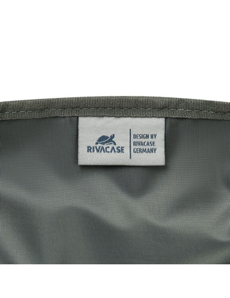 Rivacase eden plecak city backpack czarny poliester, skóra woskowana (pull up)