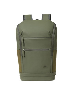Rivacase eden plecak plecak podróżny oliwkowy skóra woskowana (pull up), poliester, przetworzony politereftalan etylenu (rpet)