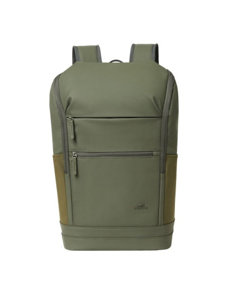 Rivacase eden plecak plecak podróżny oliwkowy skóra woskowana (pull up), poliester, przetworzony politereftalan etylenu (rpet)