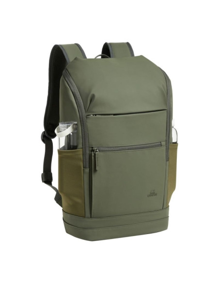 Rivacase eden plecak plecak podróżny oliwkowy skóra woskowana (pull up), poliester, przetworzony politereftalan etylenu (rpet)