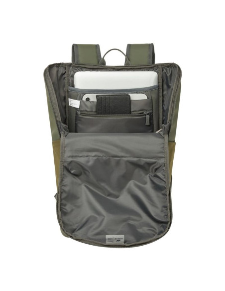 Rivacase eden plecak plecak podróżny oliwkowy skóra woskowana (pull up), poliester, przetworzony politereftalan etylenu (rpet)