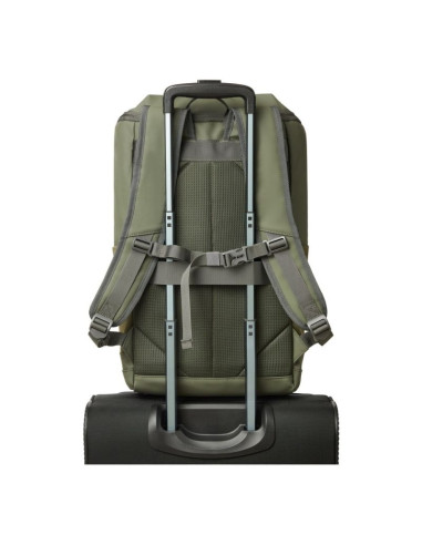 Rivacase eden plecak plecak podróżny oliwkowy skóra woskowana (pull up), poliester, przetworzony politereftalan etylenu (rpet)