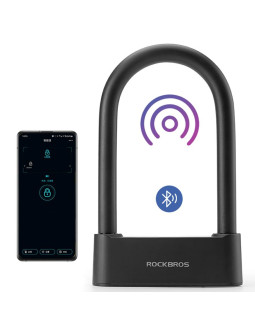 Zapięcie rowerowe rockbros 32210818001 smart z czytnikiem linii papilarnych i łącznością bluetooth - czarny 2