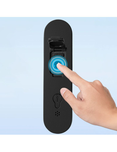 Zapięcie rowerowe rockbros 32210818001 smart z czytnikiem linii papilarnych i łącznością bluetooth - czarny