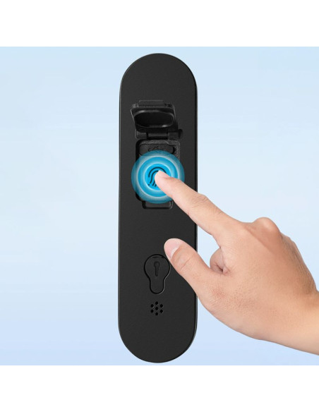 Zapięcie rowerowe rockbros 32210818001 smart z czytnikiem linii papilarnych i łącznością bluetooth - czarny