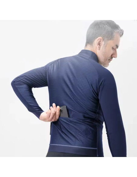 Kurtka rowerowa rockbros ydwt014 zimowa polarowa dwuwarstwowa rozmiar m - niebieska