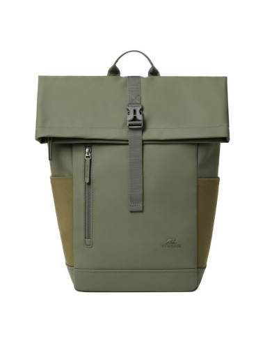 Rivacase eden plecak plecak podróżny oliwkowy skóra woskowana (pull up), poliester, przetworzony politereftalan etylenu (rpet)
