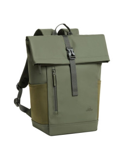 Rivacase eden plecak plecak podróżny oliwkowy skóra woskowana (pull up), poliester, przetworzony politereftalan etylenu (rpet) 2