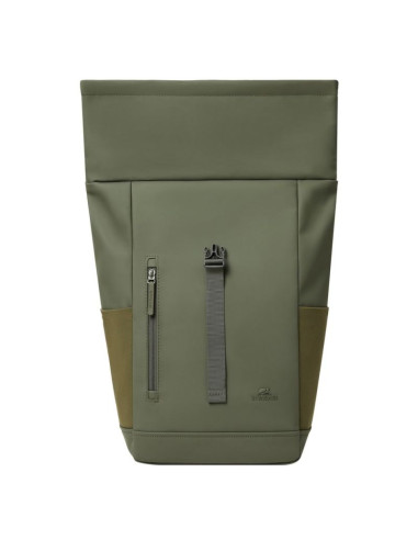 Rivacase eden plecak plecak podróżny oliwkowy skóra woskowana (pull up), poliester, przetworzony politereftalan etylenu (rpet)