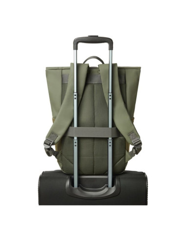 Rivacase eden plecak plecak podróżny oliwkowy skóra woskowana (pull up), poliester, przetworzony politereftalan etylenu (rpet)