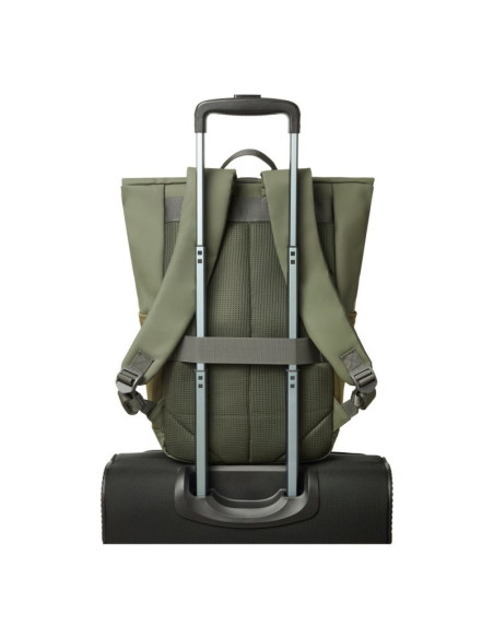 Rivacase eden plecak plecak podróżny oliwkowy skóra woskowana (pull up), poliester, przetworzony politereftalan etylenu (rpet)