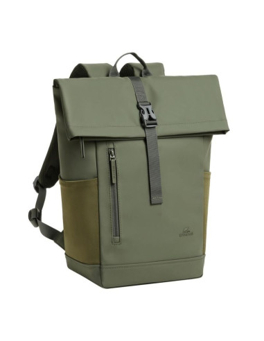 Rivacase eden plecak plecak podróżny oliwkowy skóra woskowana (pull up), poliester, przetworzony politereftalan etylenu (rpet)