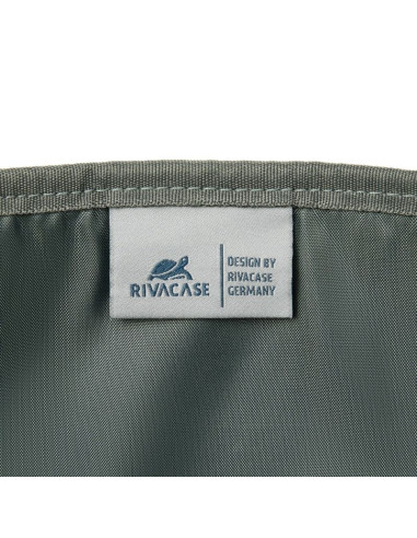 Rivacase eden plecak plecak rolowany czarny poliester, skóra woskowana (pull up)