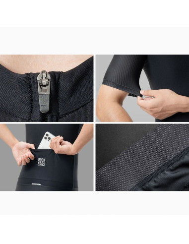 Koszulka rowerowa rockbros 15200025 z krótkim rękawem rozmiar xxxl - czarna