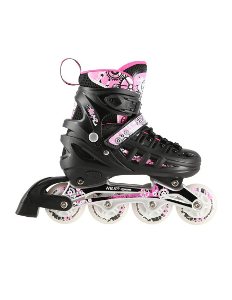 Nh10905 4w1 różowe led rozm. s(31-34)  łyżworolki z wym. płozą hokejową nils extreme
