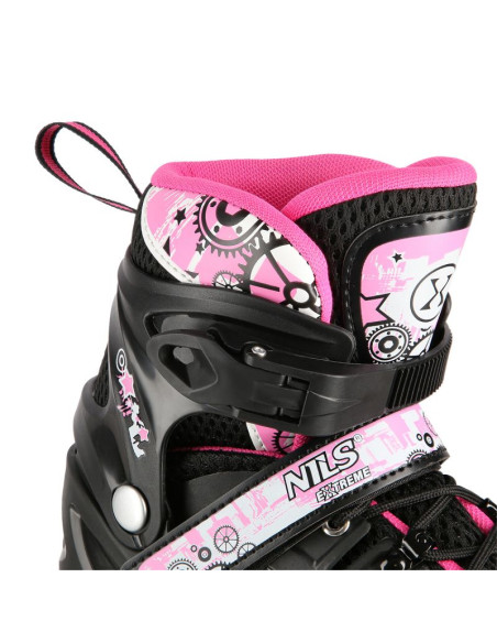 Nh10905 4w1 różowe led rozm. s(31-34)  łyżworolki z wym. płozą hokejową nils extreme