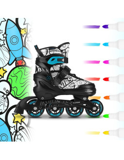 Nh10907 4w1 łyżworolki z wym. płozą hokejową tinty zielone rozm. m(35-38) nils extreme 2