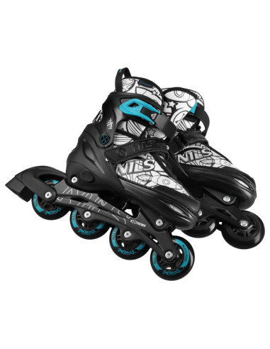 Nh10907 4w1 łyżworolki z wym. płozą hokejową tinty zielone rozm. m(35-38) nils extreme