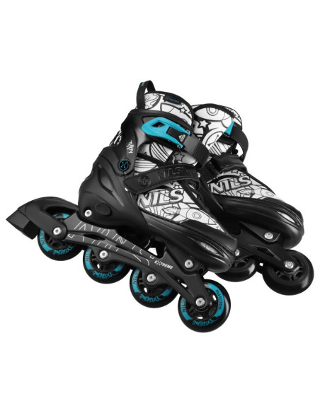 Nh10907 4w1 łyżworolki z wym. płozą hokejową tinty zielone rozm. m(35-38) nils extreme