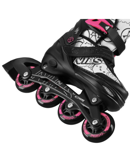 Nh10907 4w1 łyżworolki z wym. płozą hokejową tinty różowe rozm. l(39-42) nils extreme