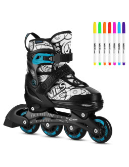 Nh10907 4w1 łyżworolki z wym. płozą hokejową tinty zielone rozm. s(31-34) nils extreme