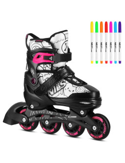 Nh10907 4w1 łyżworolki z wym. płozą hokejową tinty różowe rozm. m(35-38) nils extreme