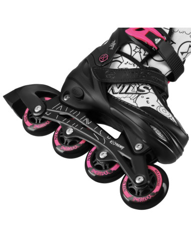 Nh10907 4w1 łyżworolki z wym. płozą hokejową tinty różowe rozm. m(35-38) nils extreme