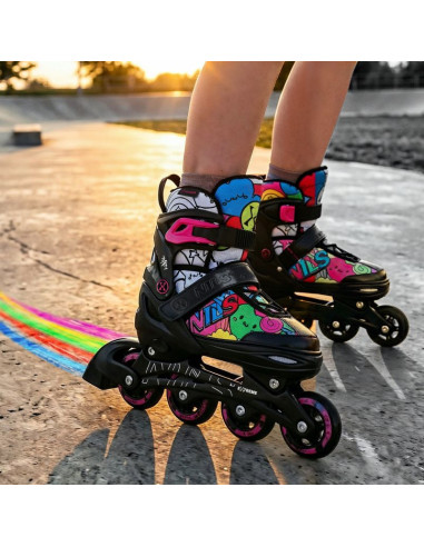 Nh10907 4w1 łyżworolki z wym. płozą hokejową tinty różowe rozm. m(35-38) nils extreme