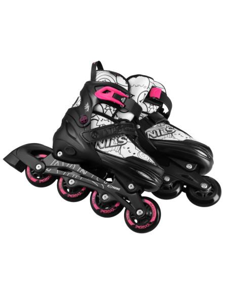 Nh10907 4w1 łyżworolki z wym. płozą hokejową tinty różowe rozm. m(35-38) nils extreme