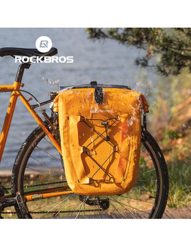 Torba rowerowa rockbros 30140022003 wodoodporna na bagażnik - pomarańczowa