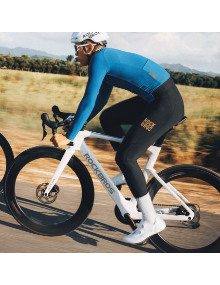 Spodnie rowerowe z szelkami rockbros ydck012-1 długie polarowe z wkładką rozmiar s - czarne