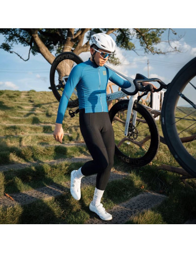 Spodnie rowerowe z szelkami rockbros ydck012-1 długie polarowe z wkładką rozmiar xl - czarne