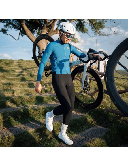 Spodnie rowerowe z szelkami rockbros ydck012-1 długie polarowe z wkładką rozmiar xl - czarne