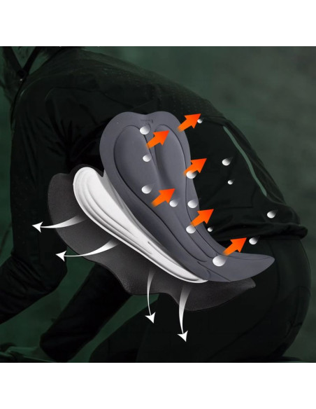 Spodnie rowerowe z szelkami rockbros ydck012-1 długie polarowe z wkładką rozmiar xxl - czarne