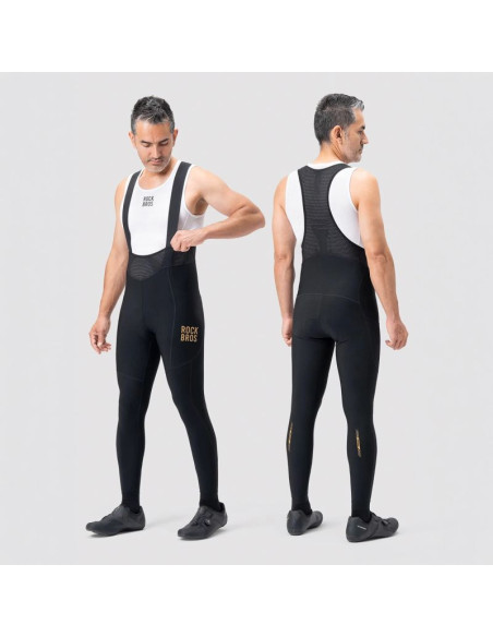 Spodnie rowerowe z szelkami rockbros ydck012-1 długie polarowe z wkładką rozmiar xxl - czarne