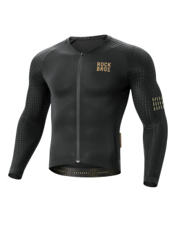 Koszulka rowerowa rockbros ydcx008 diamond z długim rękawem rozmiar s - czarna