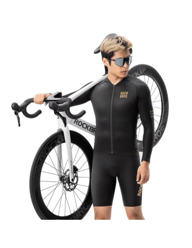 Koszulka rowerowa rockbros ydcx008 diamond z długim rękawem rozmiar m - czarna