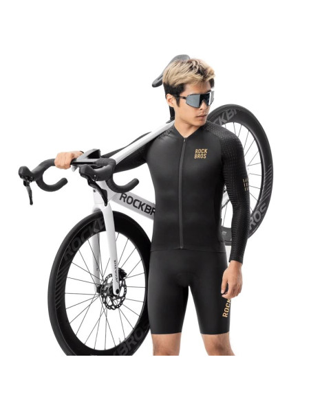 Koszulka rowerowa rockbros ydcx008 diamond z długim rękawem rozmiar xxxl - czarna