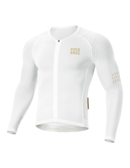 Koszulka rowerowa rockbros ydcx008 diamond z długim rękawem rozmiar xl - biała