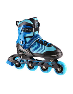 Nh18192a 4w1 czarno-niebieskie rozm. l(39-43) łyżworolki z wym. pł. hokejową nils extreme