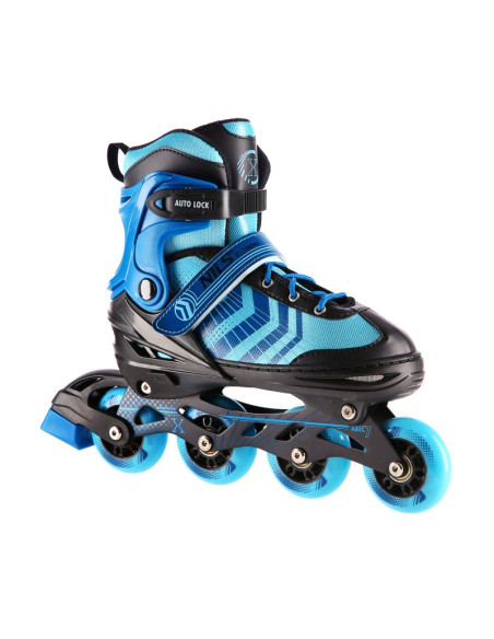 Nh18192a 4w1 czarno-niebieskie rozm. l(39-43) łyżworolki z wym. pł. hokejową nils extreme